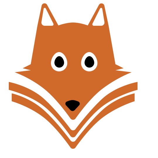 logo image of a fox reading a book